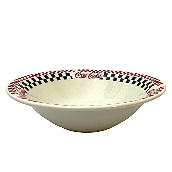 COCA-COLA Gibson Serving Bowl Checkered Design LARGE 10" Vintage 1997 - Picture 1 of 3